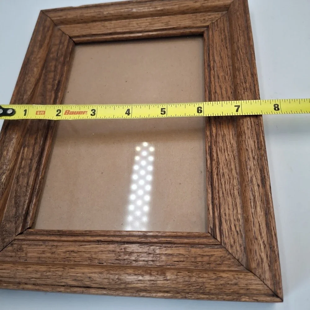 Vintage Oak Wood Picture Frame 4x6 5x7 Heavy Deep Profile Wall Mount Country